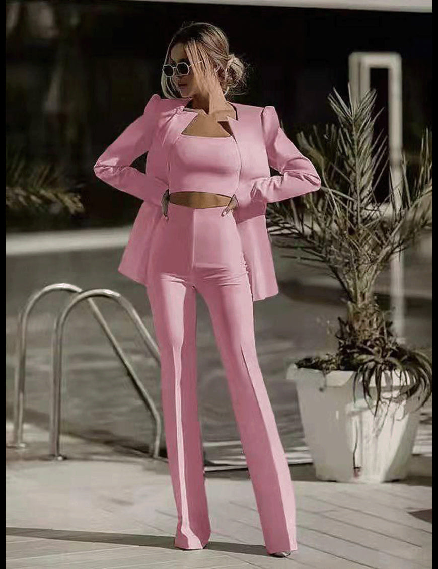 Tailleur Sofy Giacca Top e Pantalone rosa