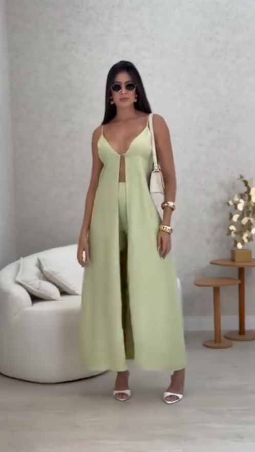 Coordinato pantagonna verde